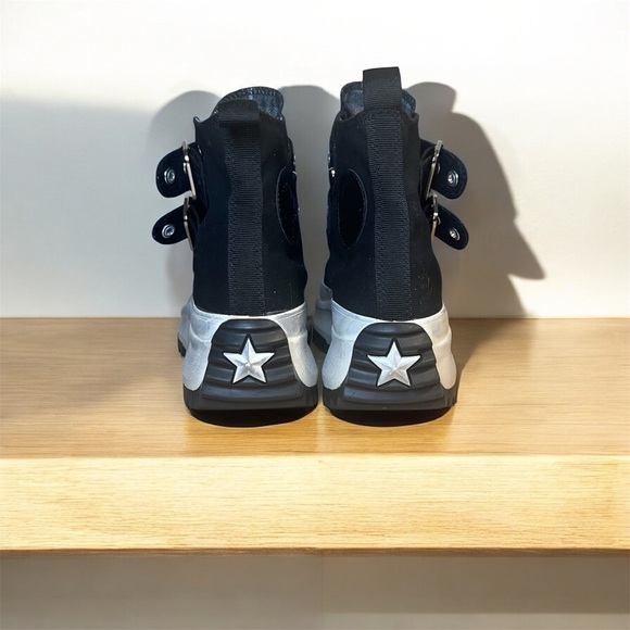 Converse Run Star Hike Platform Sneakers 9.5 Black Canvas Chuck Taylor Shoes​ - Picture 6 of 10